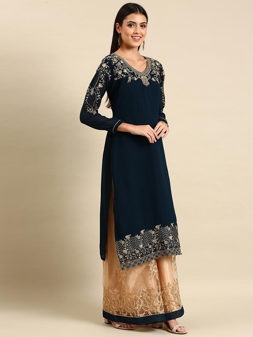 embroidered unstitched suit set - 19220929 - Standard Image - 1