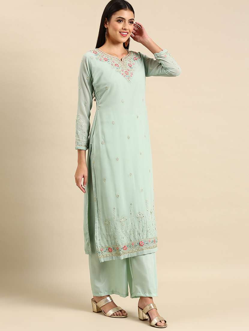 embroidered unstitched suit set - 19220942 -  Standard Image - 1