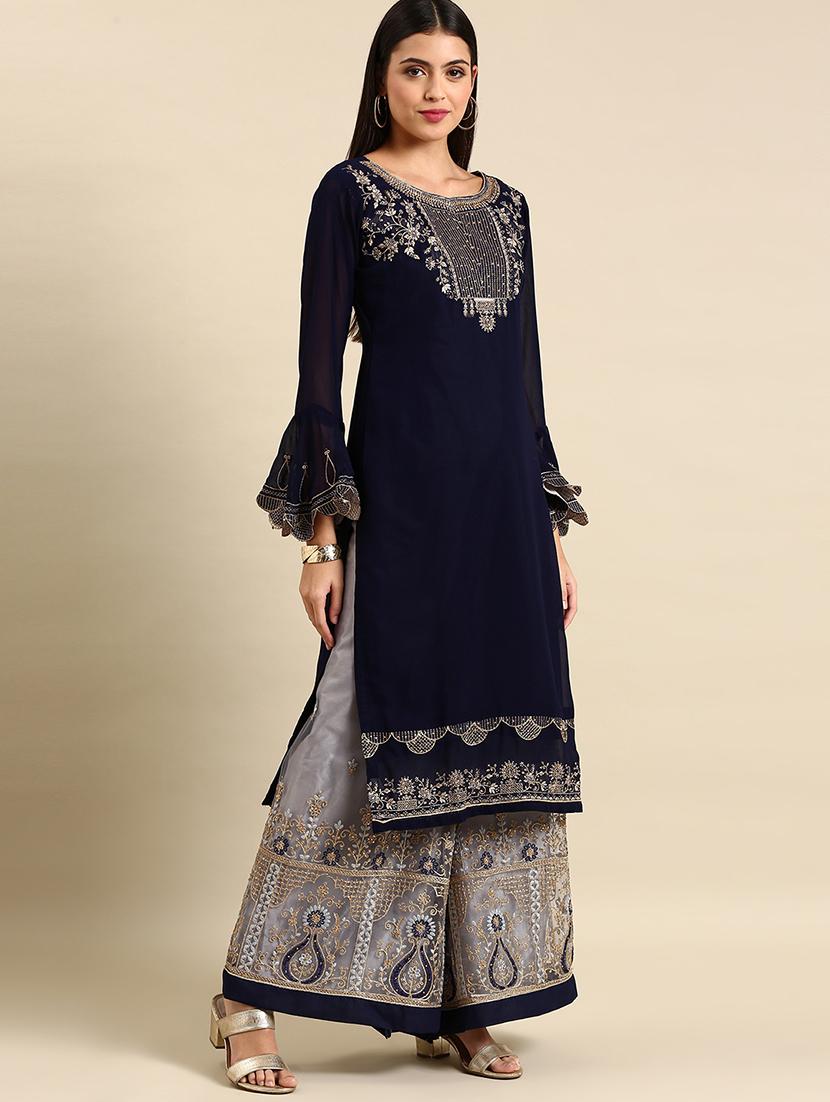 embroidered unstitched suit set - 19220949 -  Standard Image - 1