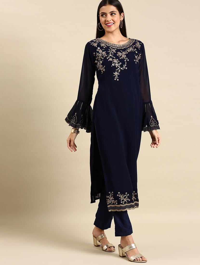 embroidered unstitched suit set - 19220956 - Standard Image - 1