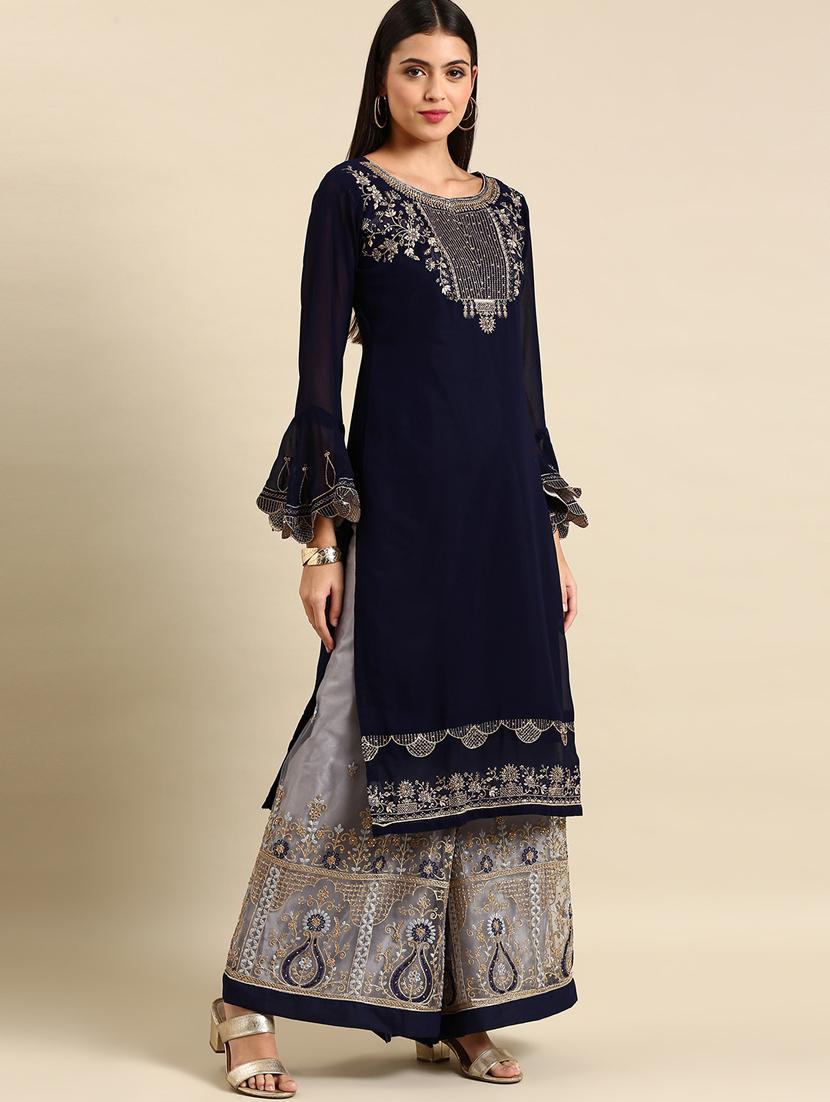 embroidered unstitched suit set - 19220984 -  Standard Image - 1