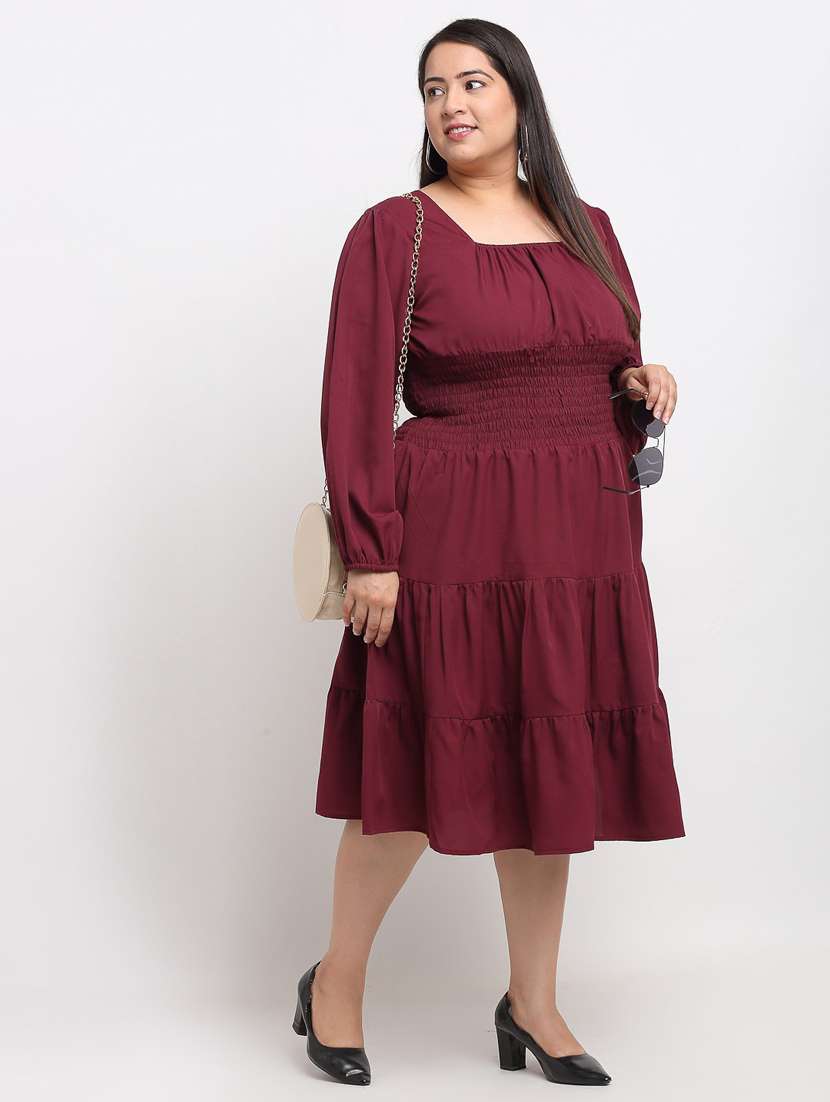 women's tiered dress solid dress - 19221270 -  Standard Image - 1