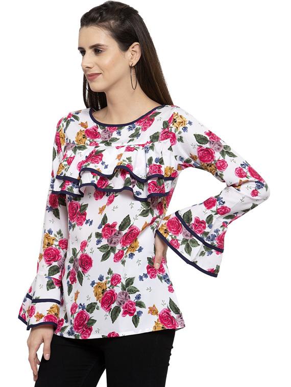 women's straight round neck top - 19221317 - Standard Image - 1