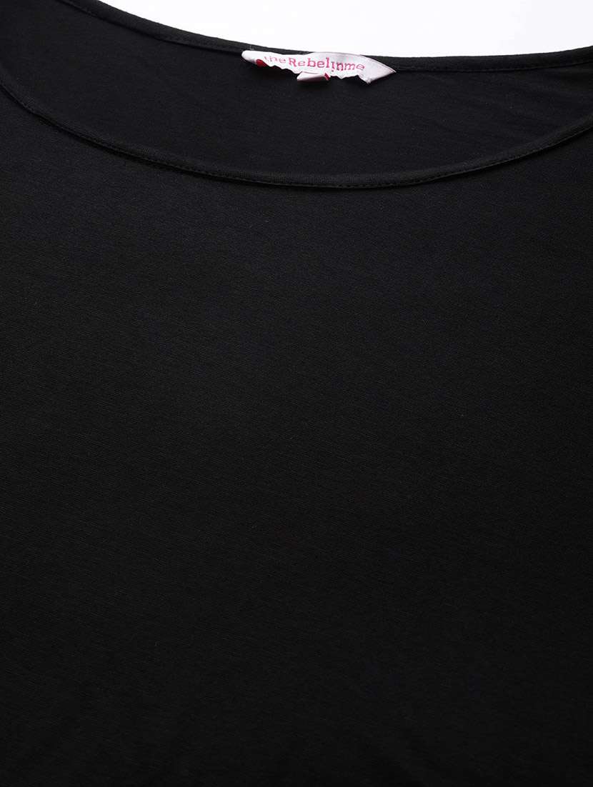 women's straight round neck top - 19223345 - Standard Image - 4
