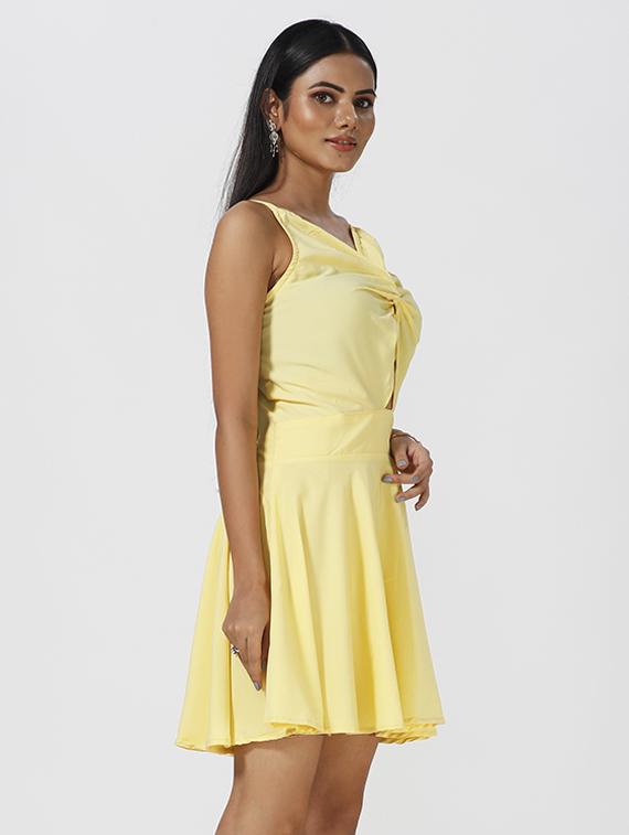 women's fit & flare solid dress - 19223528 - Standard Image - 1