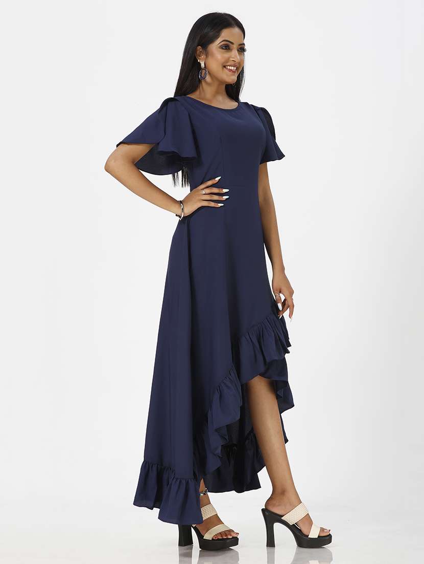 women's high low solid dress - 19223532 -  Standard Image - 1