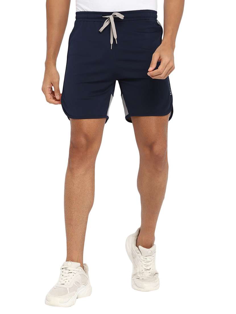 blue mid rise solid short - 19223682 - Zoom Image - 0