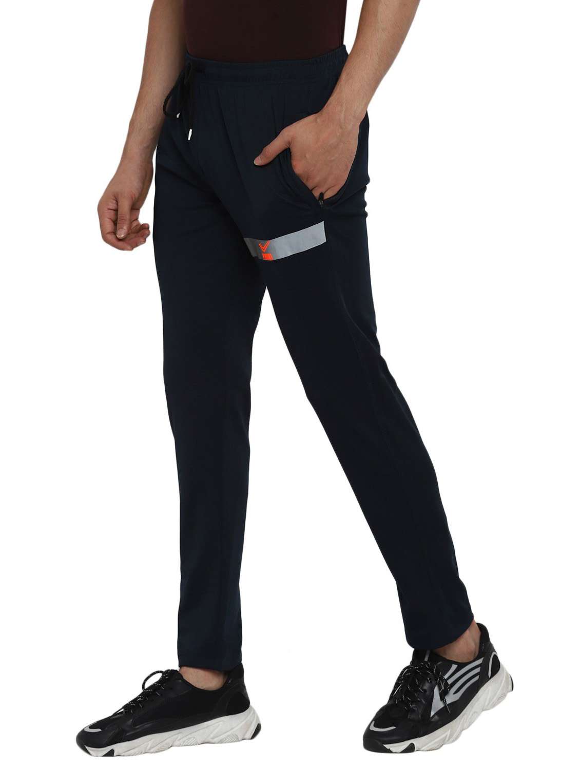 blue color block full length track pant - 19223764 -  Standard Image - 1