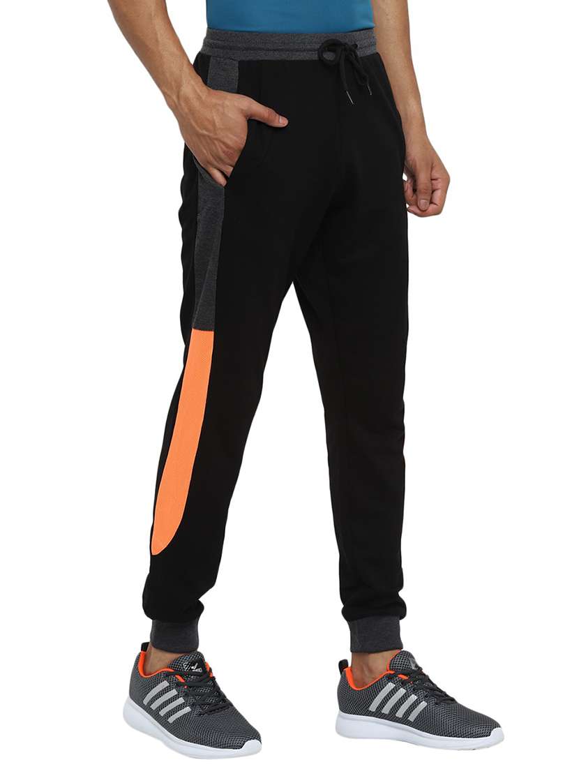 men black color block mid rise jogger - 19223800 -  Standard Image - 1