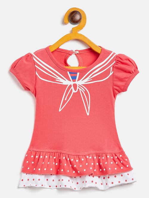 girls round neck printed frock - 19224118 - Standard Image - 0