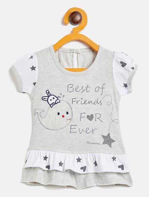 girls round neck printed frock - 19224146 - Standard Image - 0
