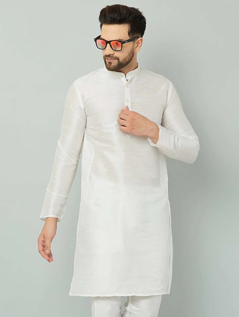 mandarin neck solid long kurta