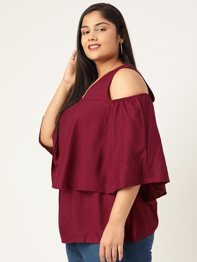 women's ruffle v neck top - 19225016 - Standard Image - 1