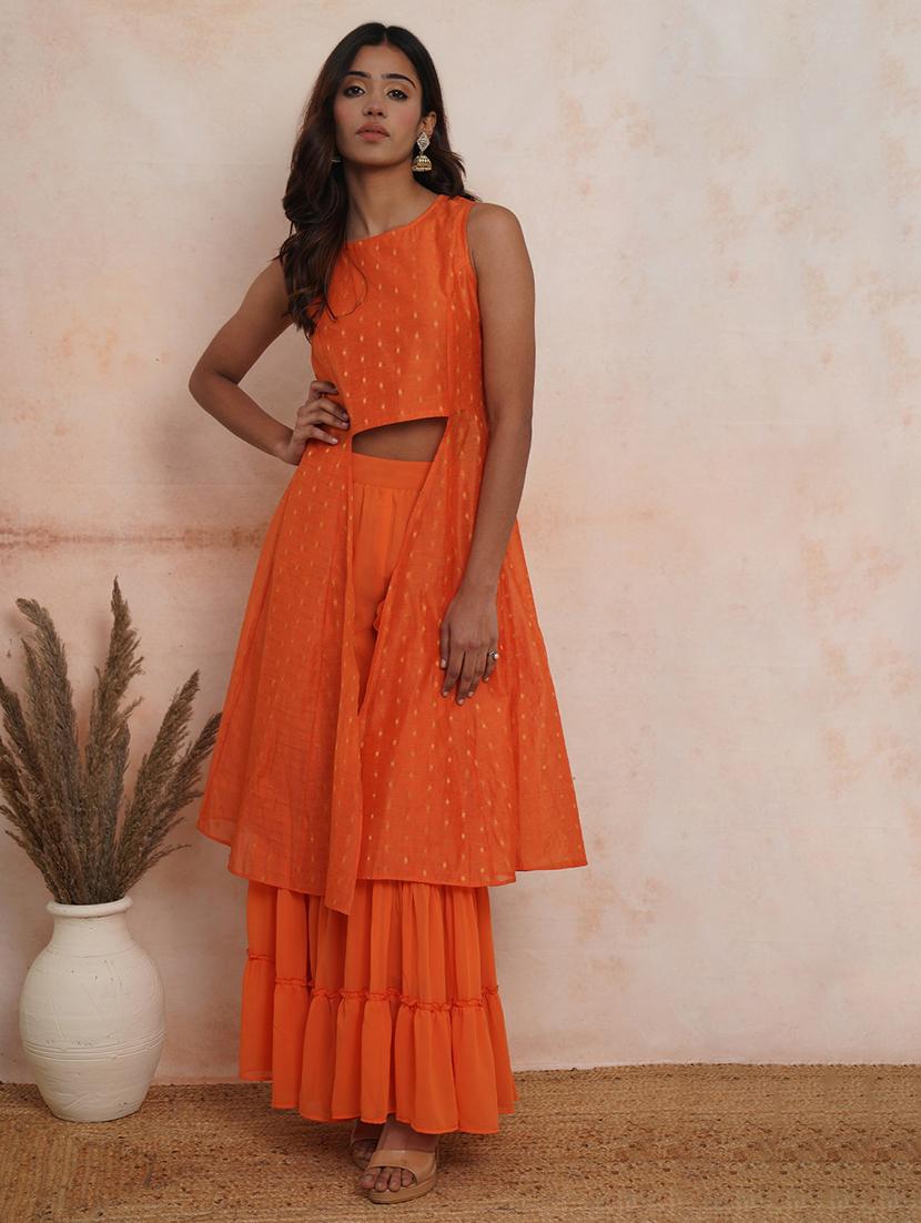orange kurta sharara set - 19225317 - Zoom Image - 0