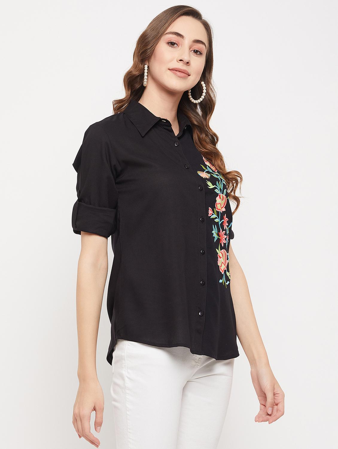black embroidered shirt - 19225949 -  Standard Image - 1