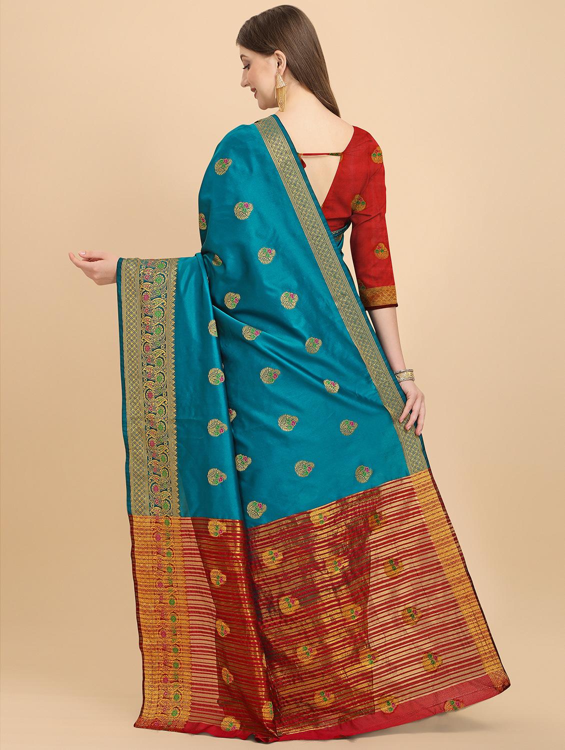 self design banarasi saree with blouse - 19226111 - Standard Image - 1