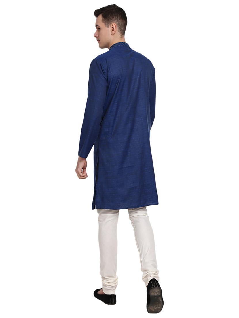 royal blue self design ethnic wear set - 19226580 -  Standard Image - 1