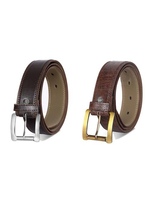 combo pack of brown leatherette belts - 19227448 - Standard Image - 0