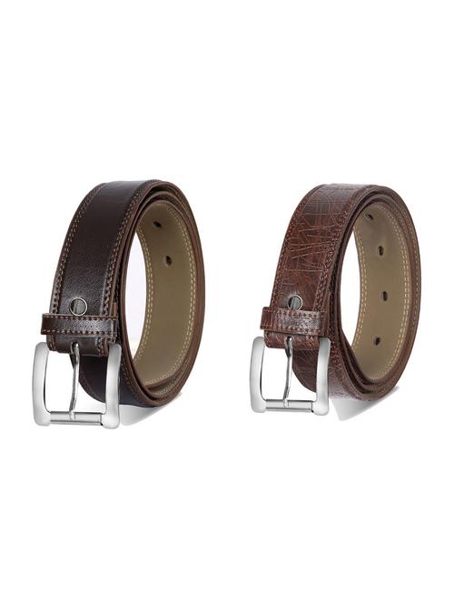 combo pack of brown leatherette belts - 19227548 -  Standard Image - 0