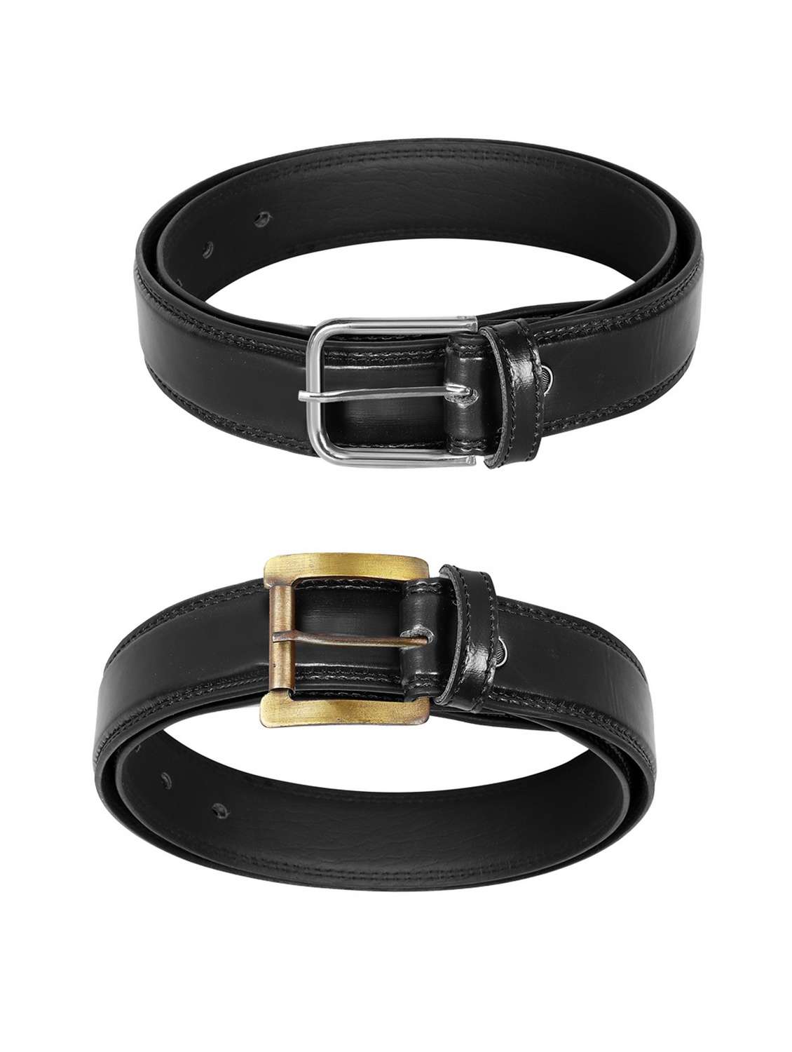 combo pack of black leatherette belts - 19228524 -  Standard Image - 1