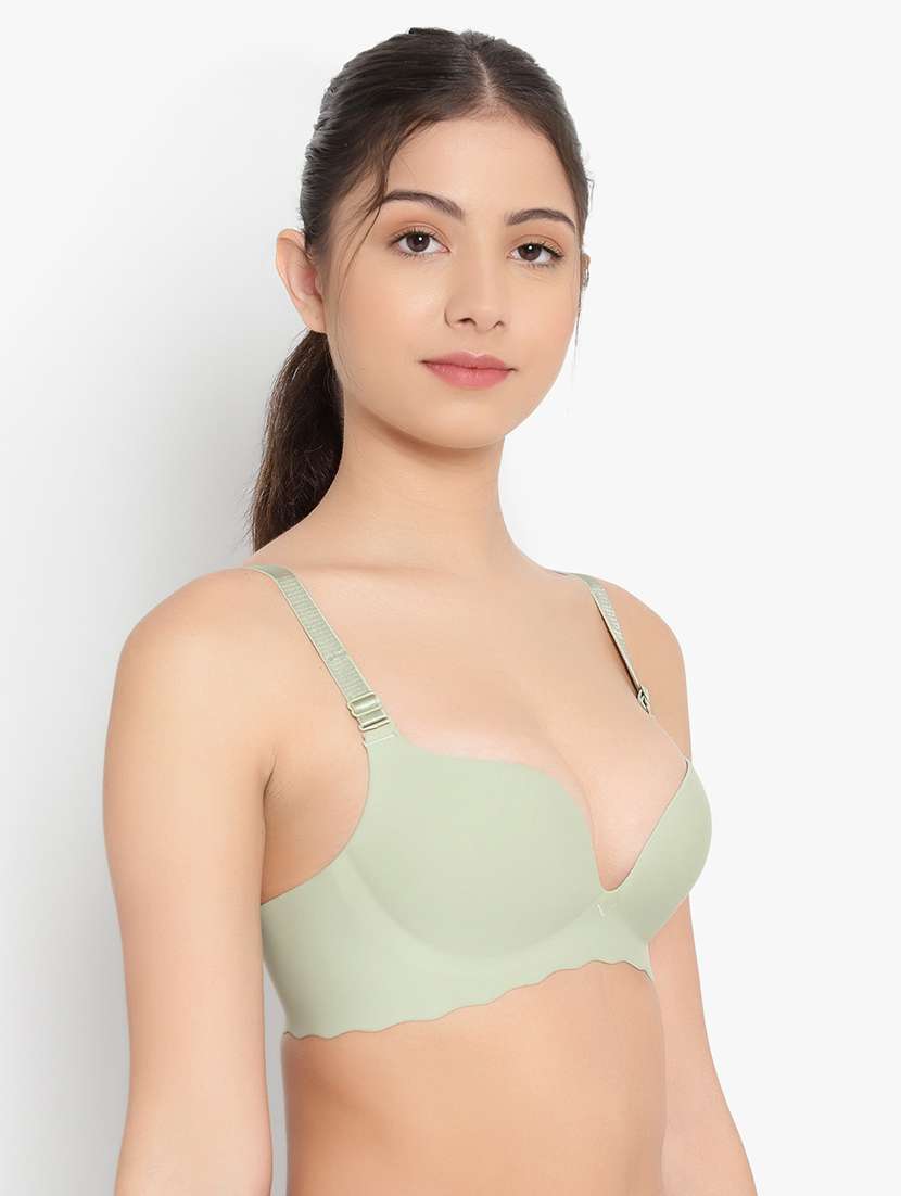 green nylon plunge bra - 19232585 - Standard Image - 1