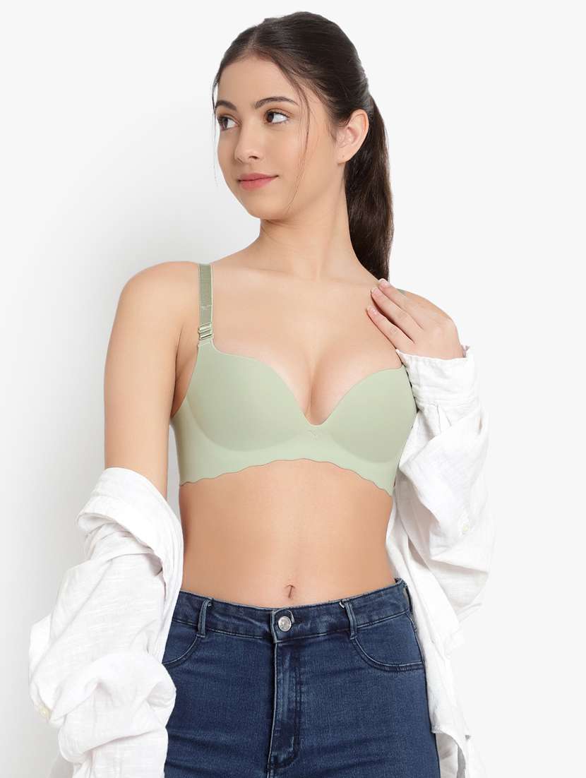 green nylon plunge bra - 19232585 - Standard Image - 4