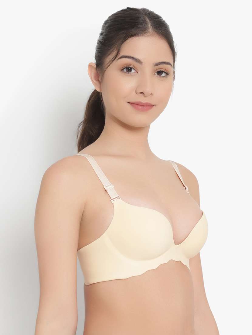 beige nylon plunge bra - 19232586 -  Standard Image - 1