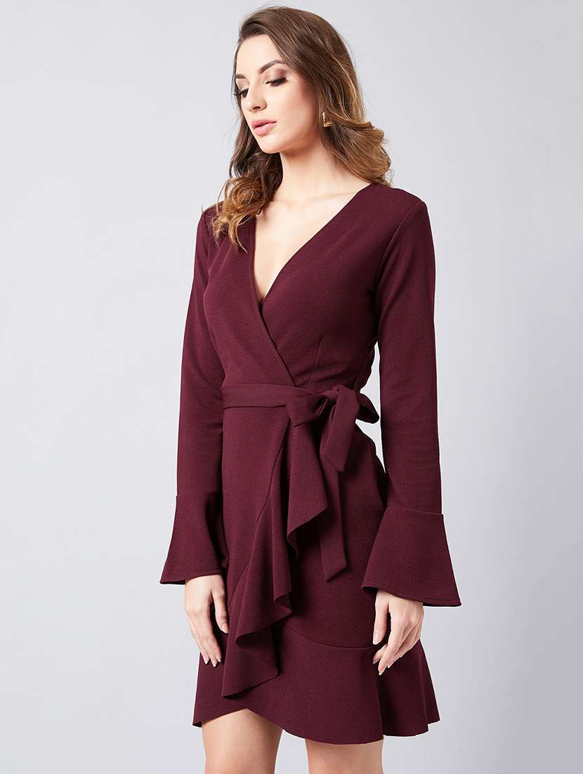 women's ruffle solid dress - 19232994 -  Standard Image - 1