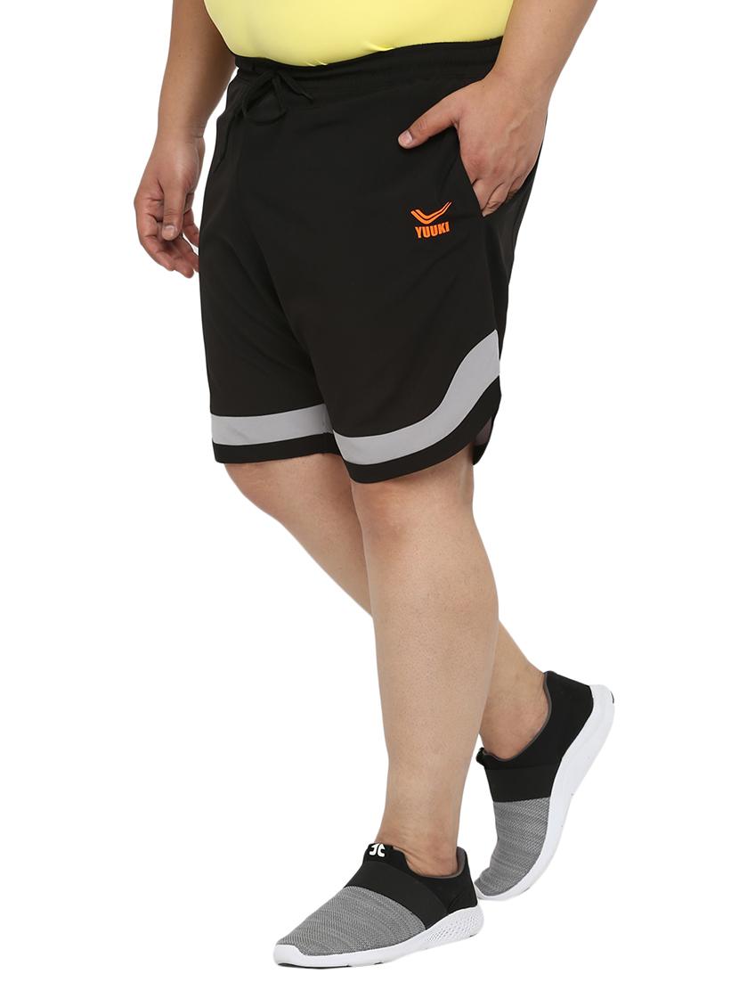 black mid rise color block shorts - 19233004 -  Standard Image - 1