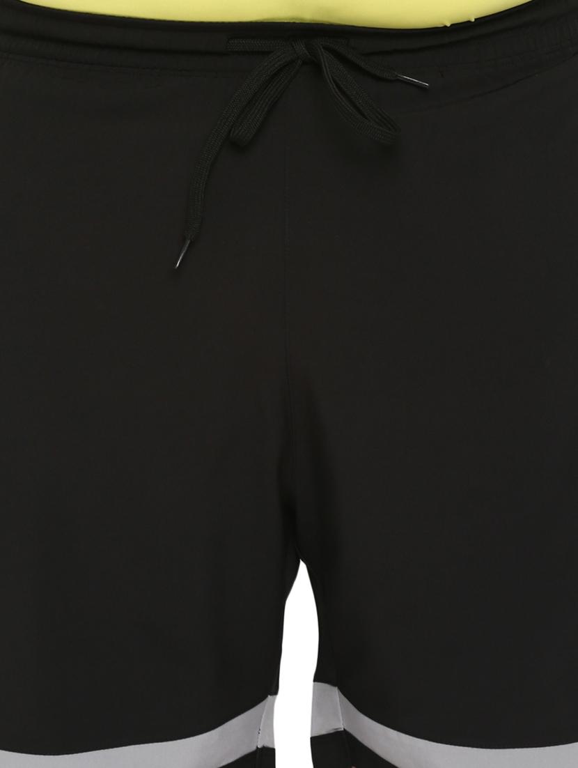 black mid rise color block shorts - 19233004 - Standard Image - 4