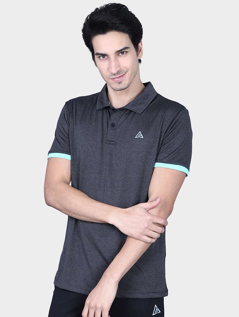 polo neck solid t-shirt