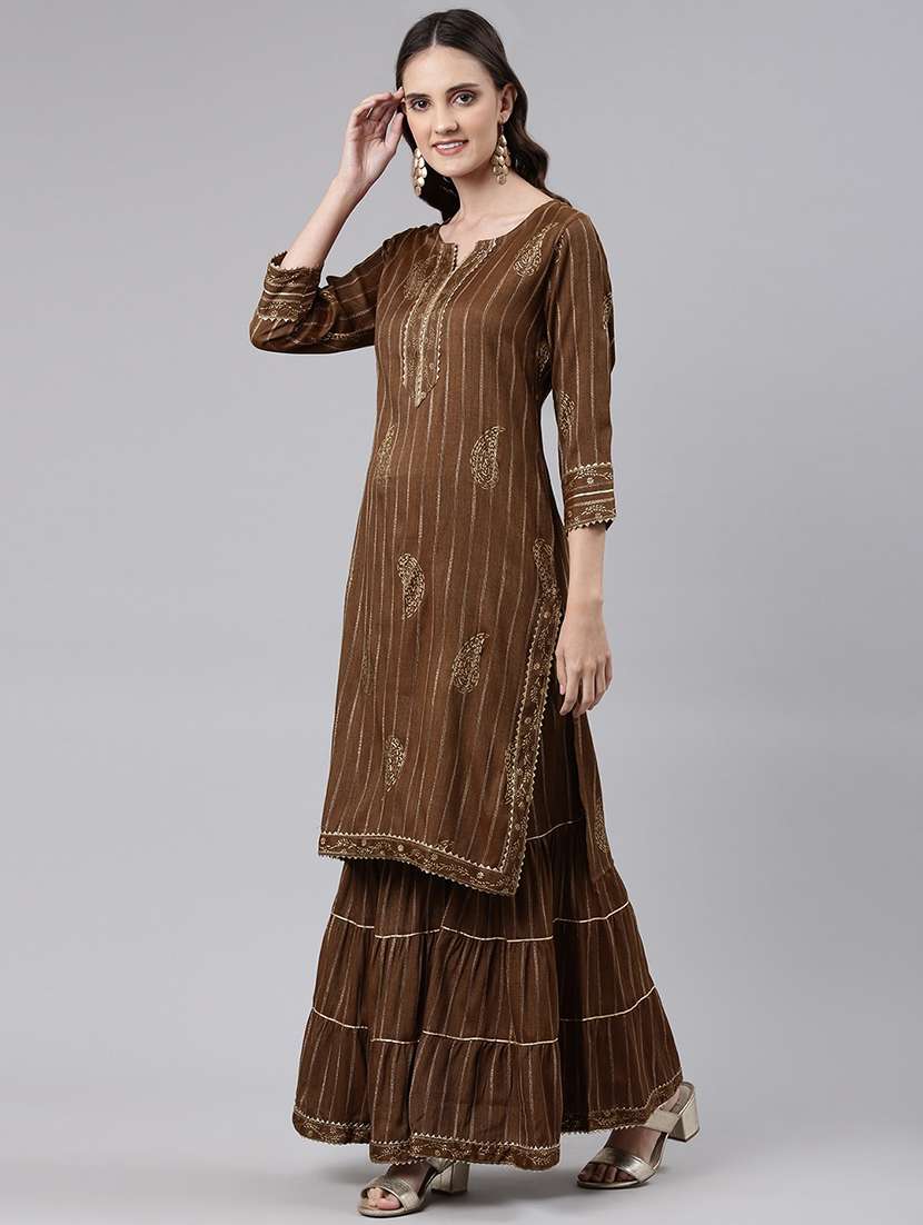 printed kurta sharara set - 19257403 - Standard Image - 1