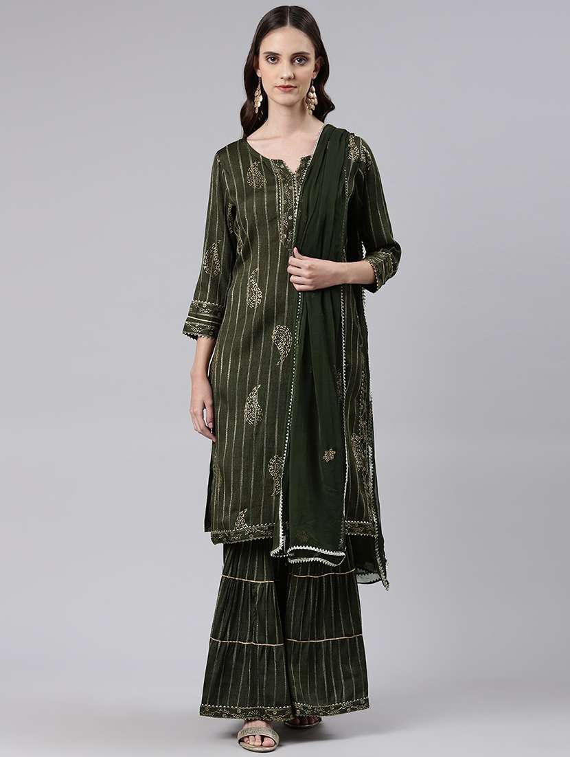 women kurta sharara set with dupatta