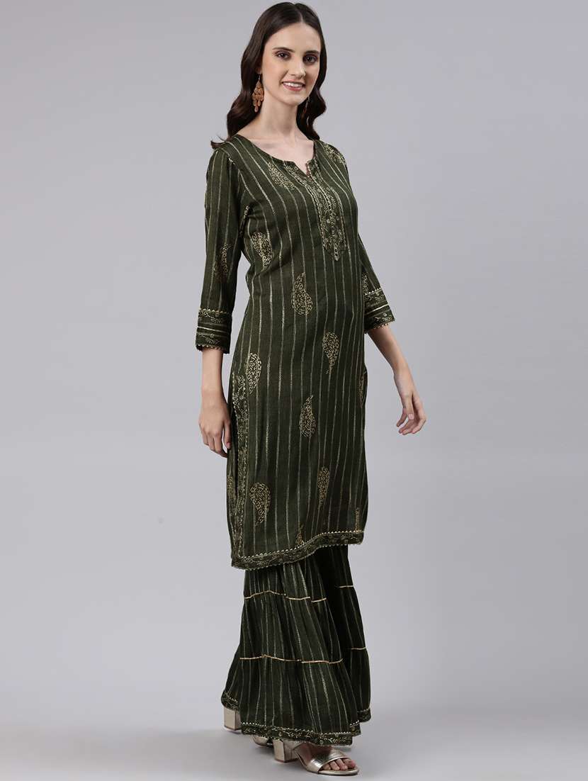 women kurta sharara set with dupatta - 19257404 - Standard Image - 1