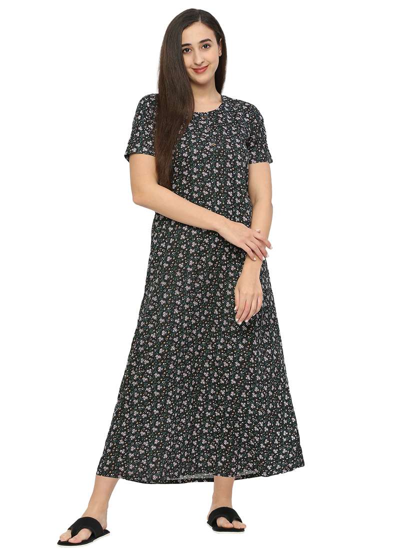printed cotton nighty  - 19257474 -  Standard Image - 4