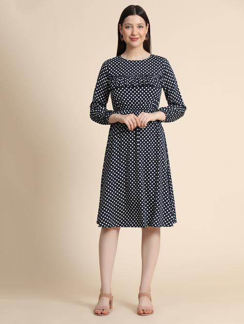 women's fit & flare printed dress - 19257625 -  Standard Image - 0