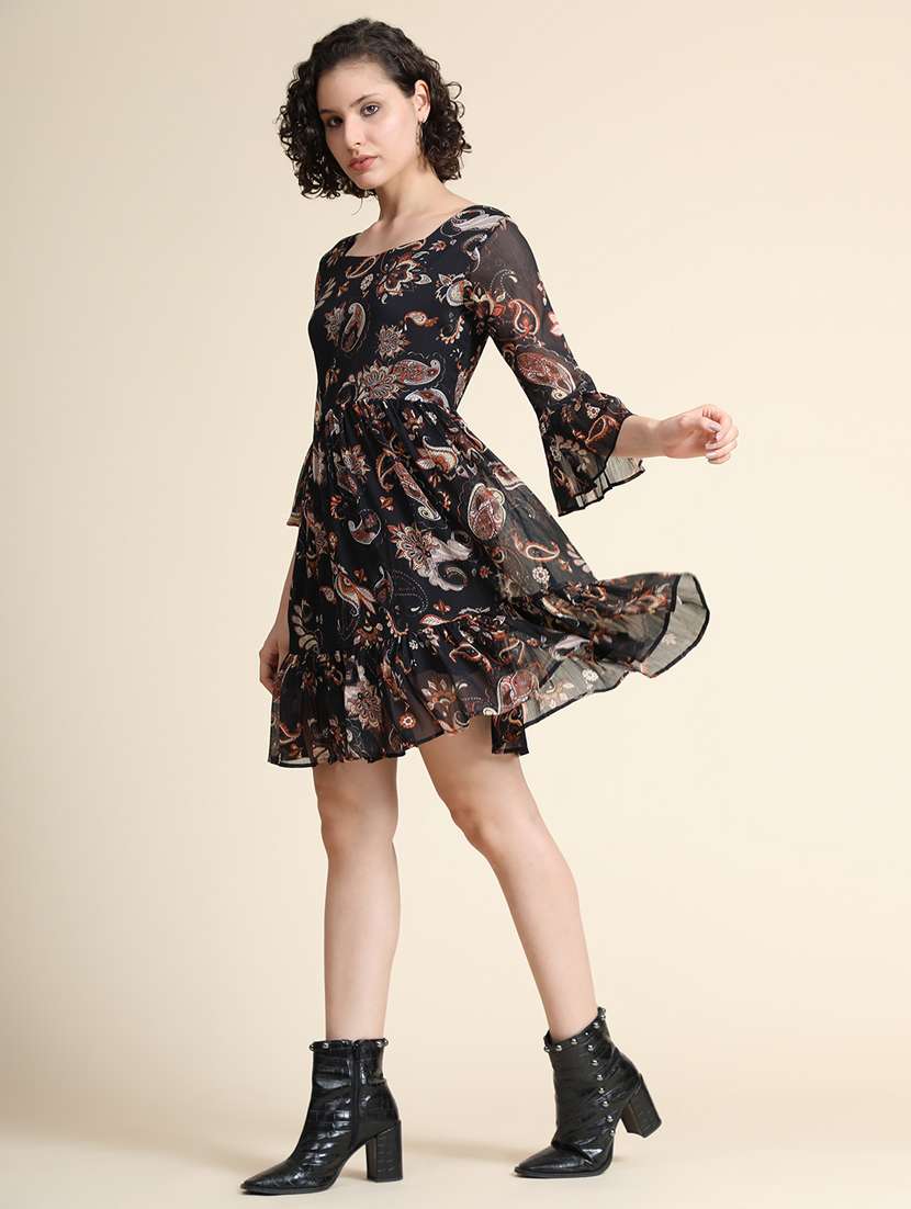 women's tiered dress paisley dress - 19257642 - Standard Image - 1
