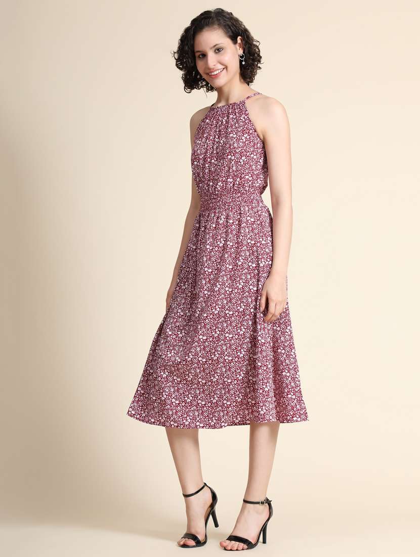 women's fit & flare printed dress - 19257648 -  Standard Image - 1