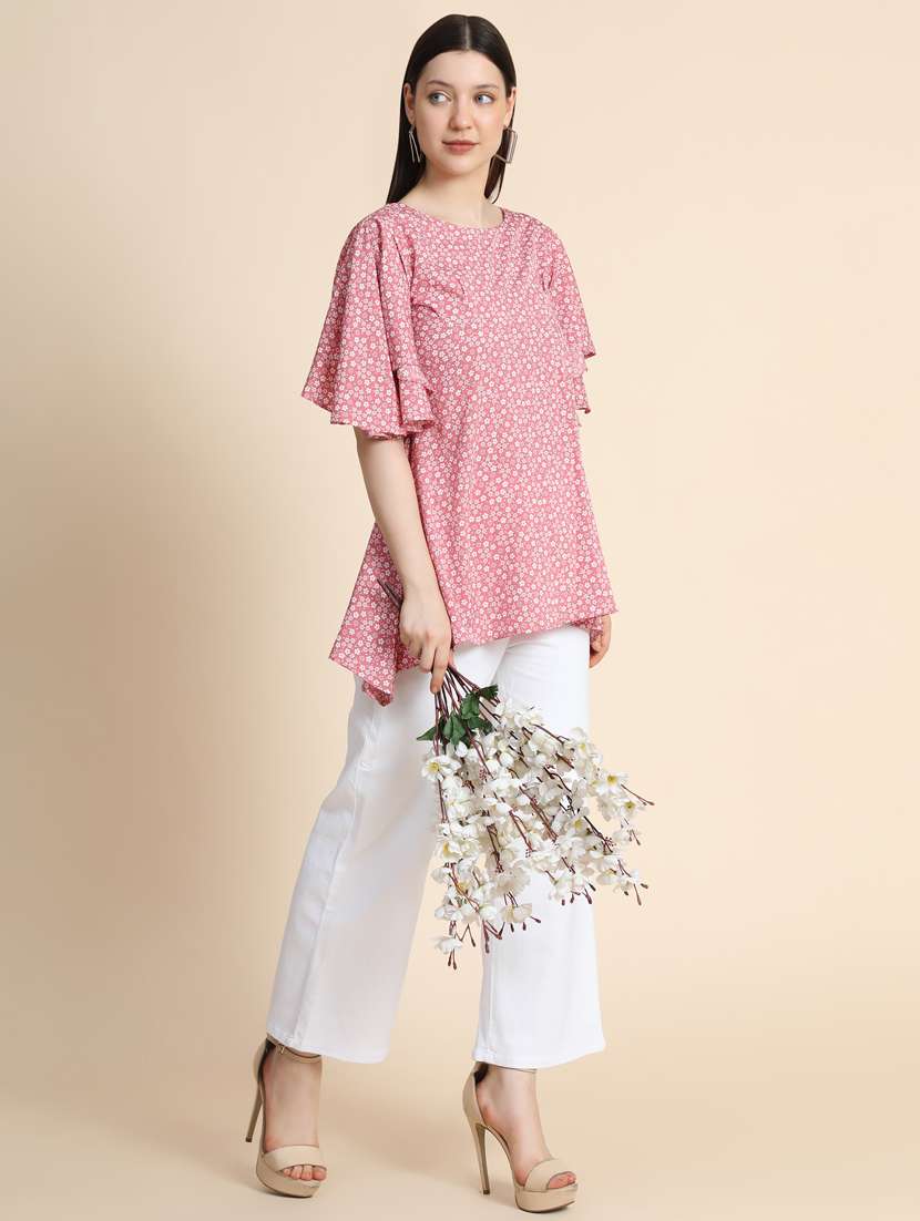 women's high-low round neck top - 19257693 -  Standard Image - 4