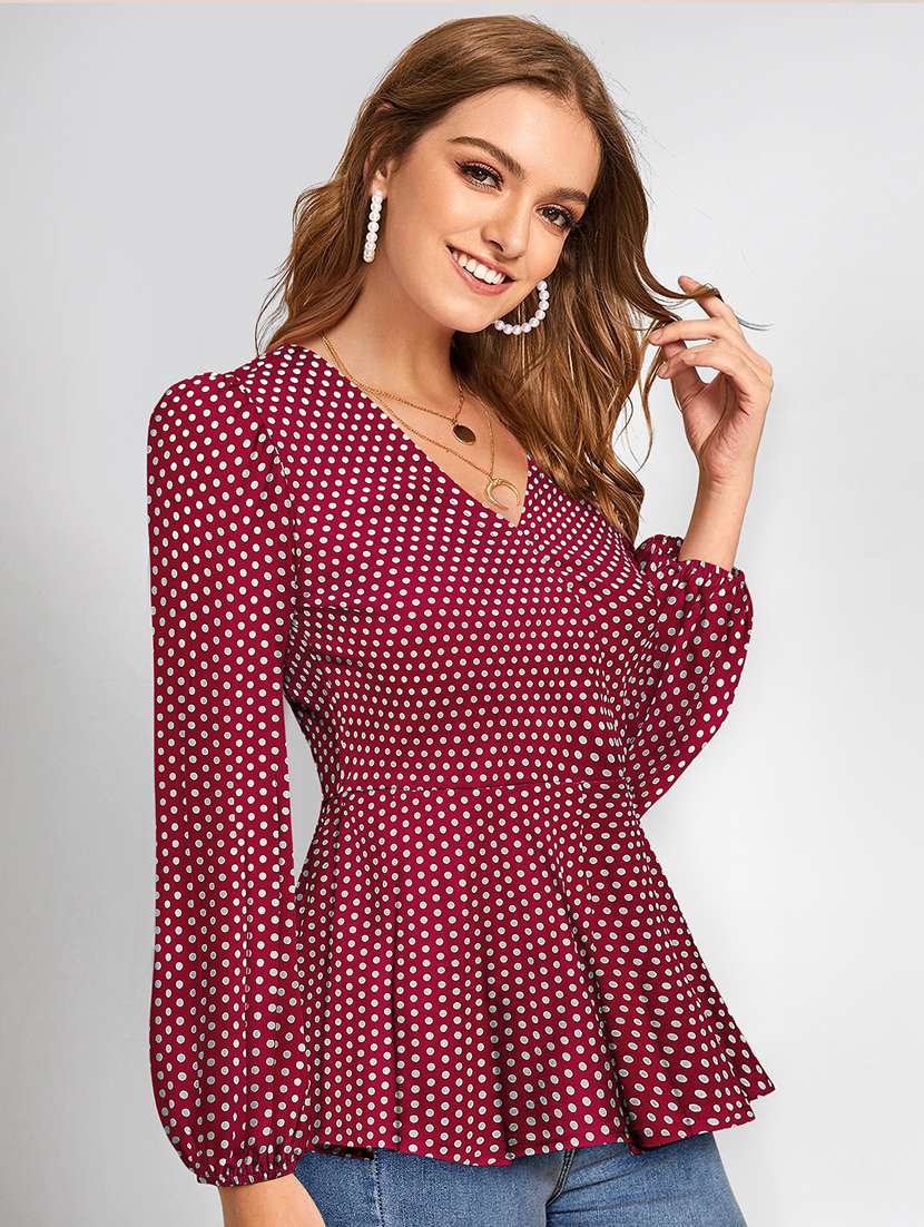 women's wrap v neck top - 19257709 - Standard Image - 1