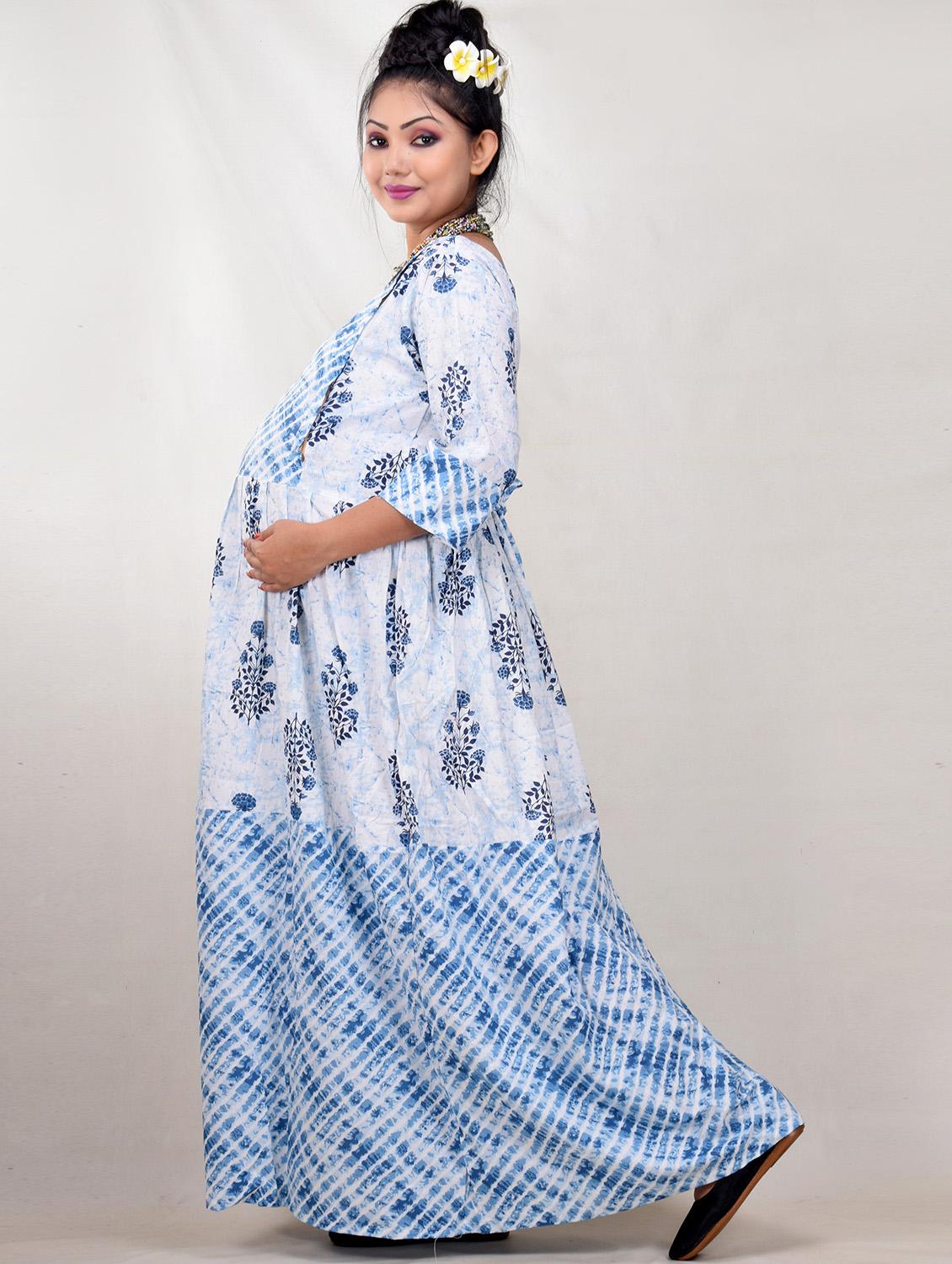 blue printed maternity wear - 19257832 -  Standard Image - 1