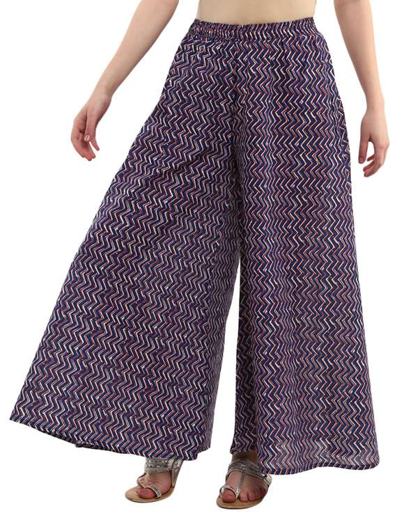 blue chevron palazzo