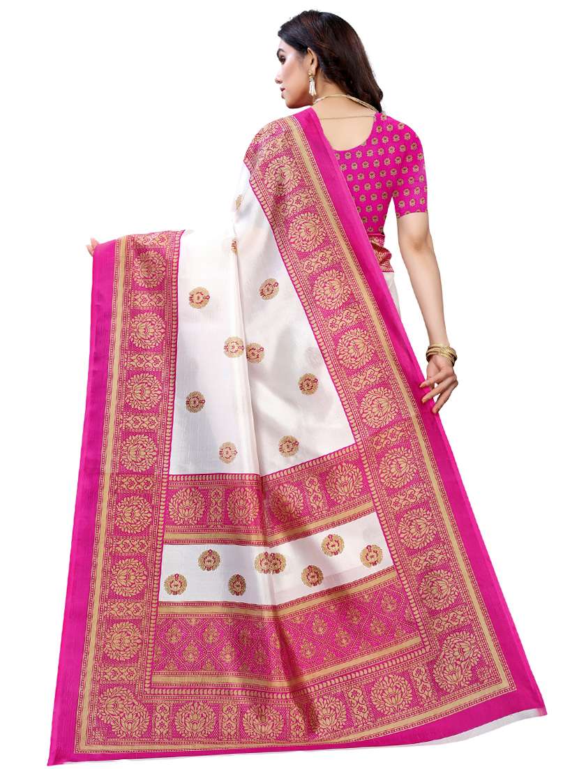 women's self design pink colored saree with blouse - 19261302 -  Standard Image - 1
