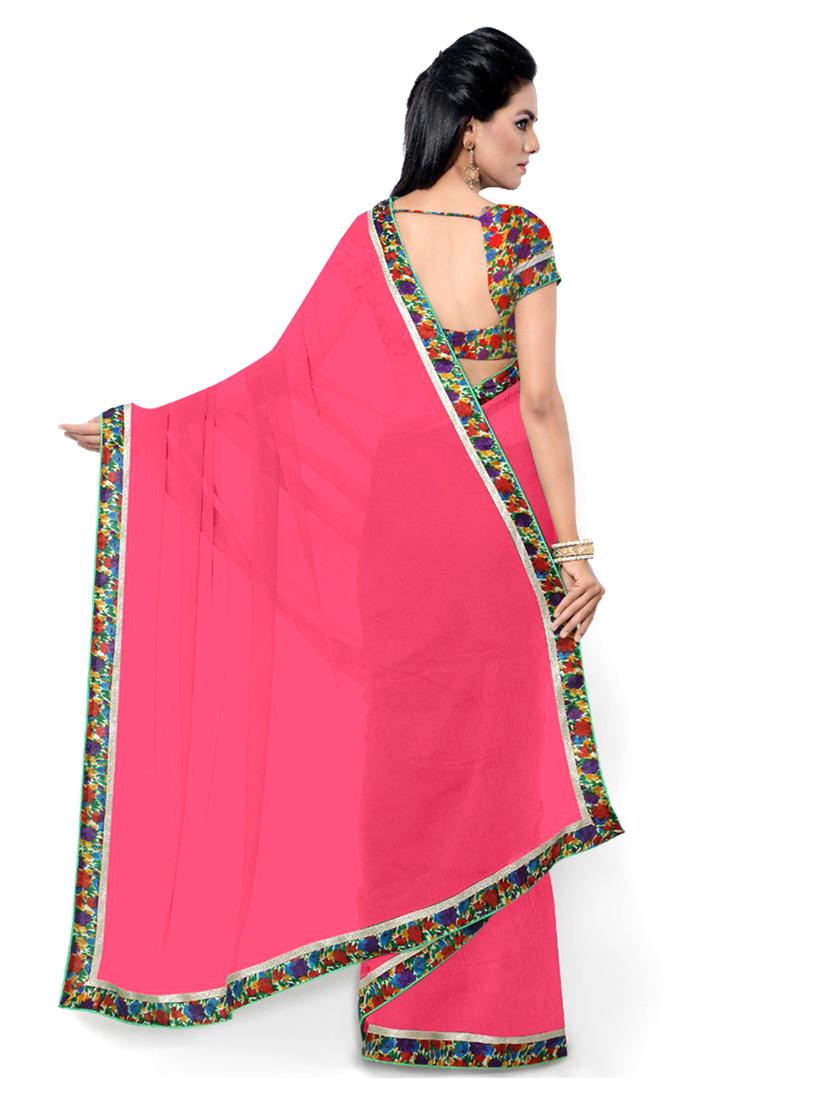 contrast bordered woven saree - 19262722 - Standard Image - 1