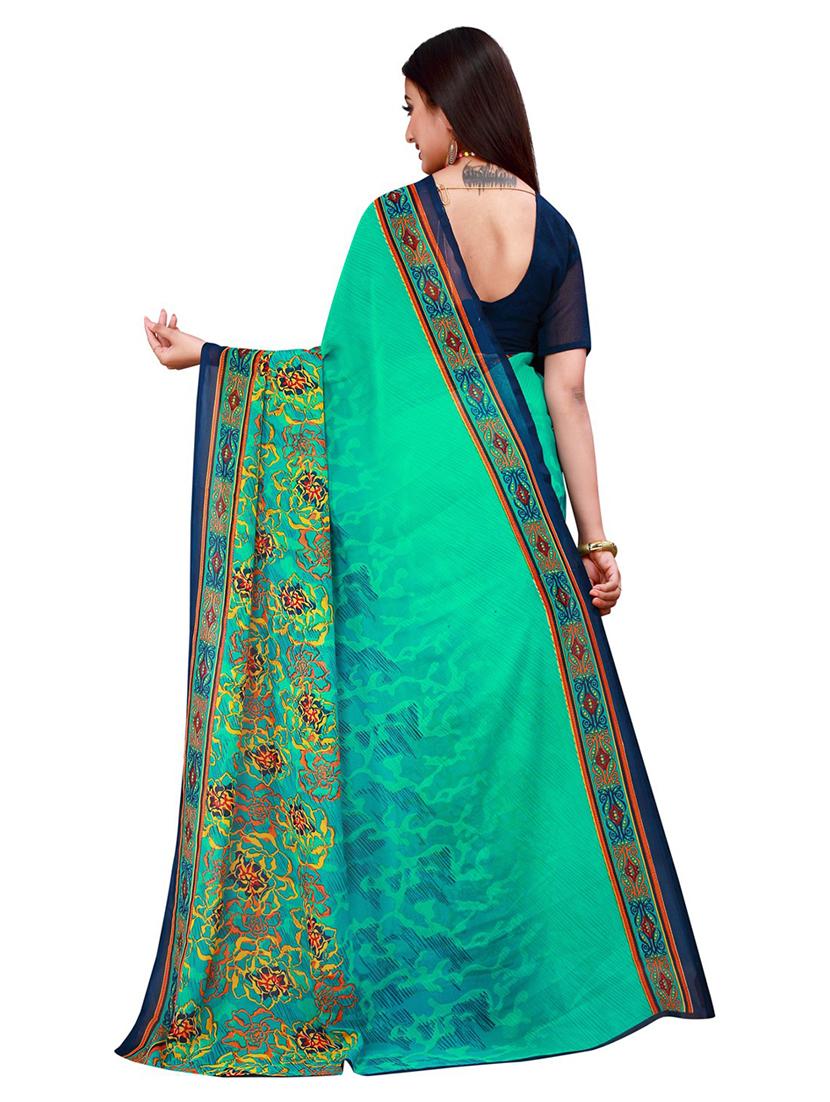 printed bollywood saree with blouse - 19263265 -  Standard Image - 1