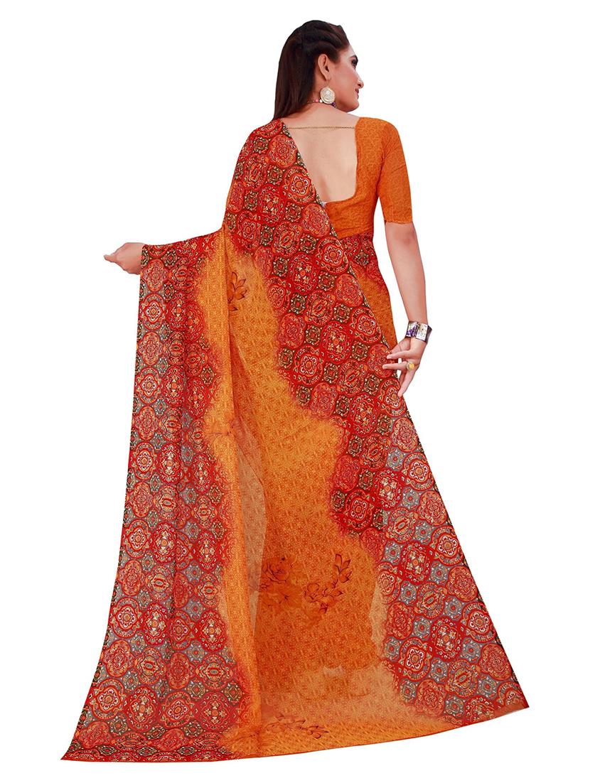 printed bollywood saree with blouse - 19263282 - Standard Image - 1