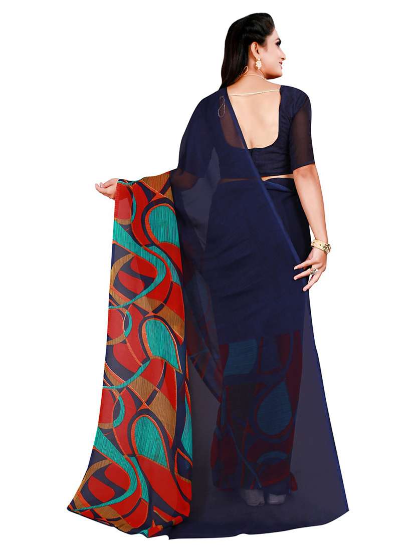 printed bollywood saree with blouse - 19263288 -  Standard Image - 1