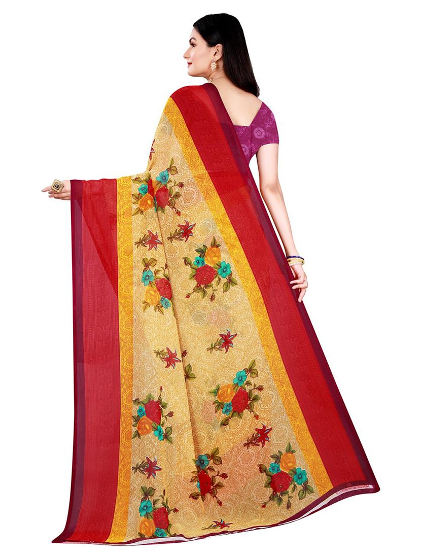 women floral printed saree with blouse - 19263304 - Standard Image - 1