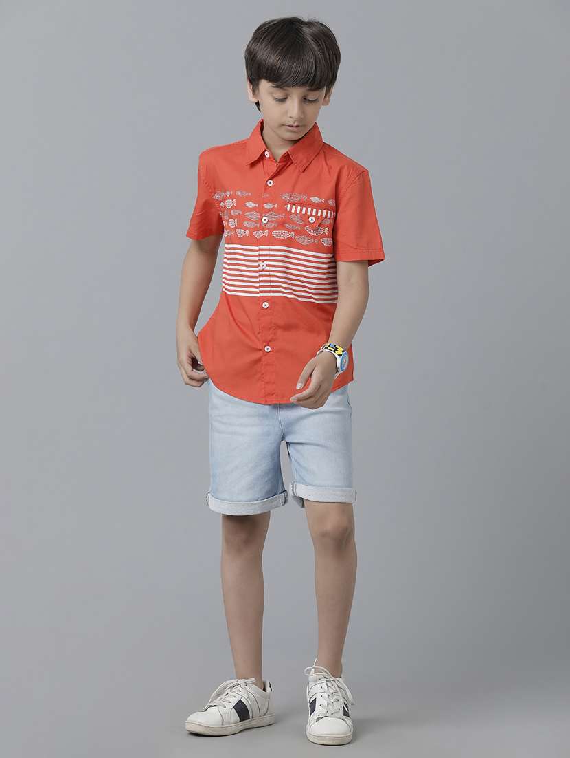 orange printed shirt - 19263342 - Standard Image - 4