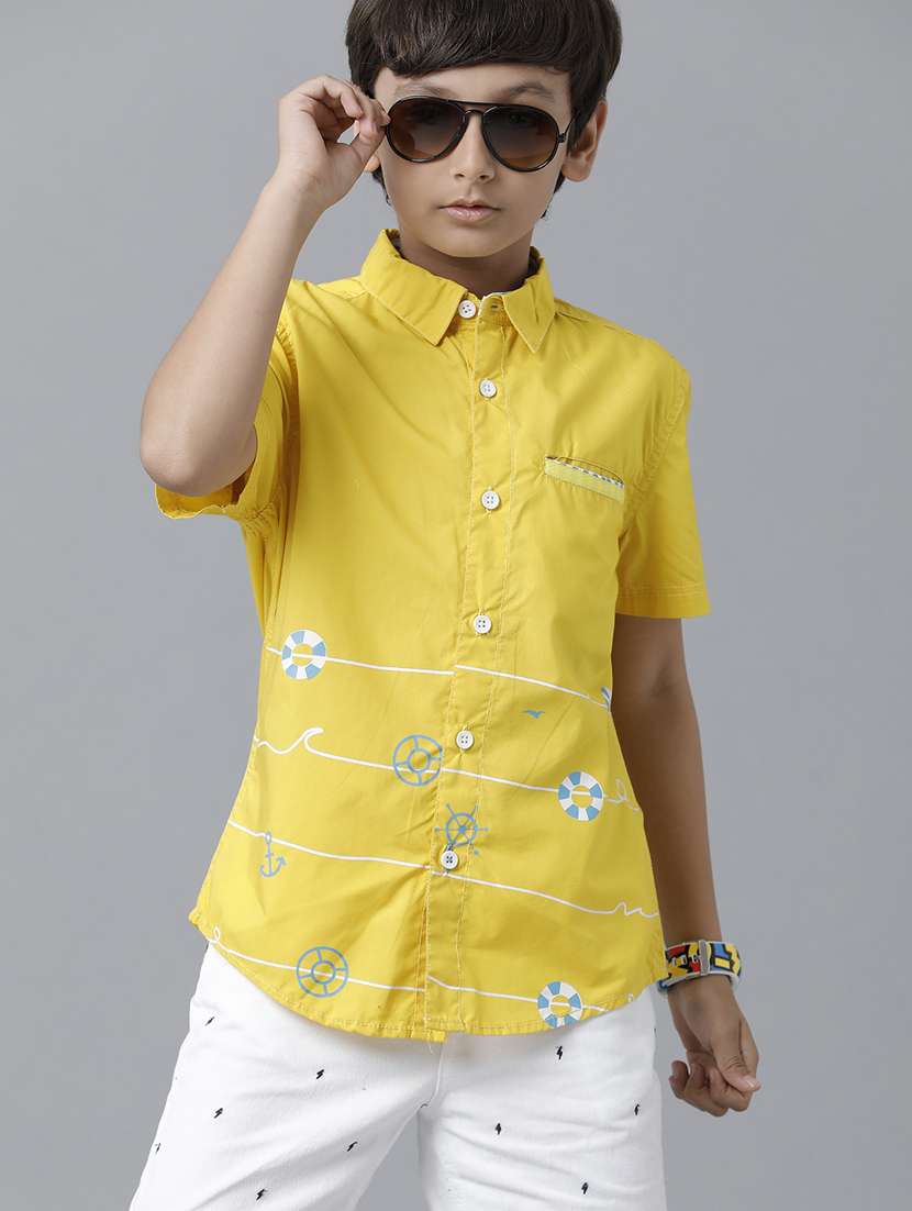 yellow printed shirt - 19263371 -  Standard Image - 1
